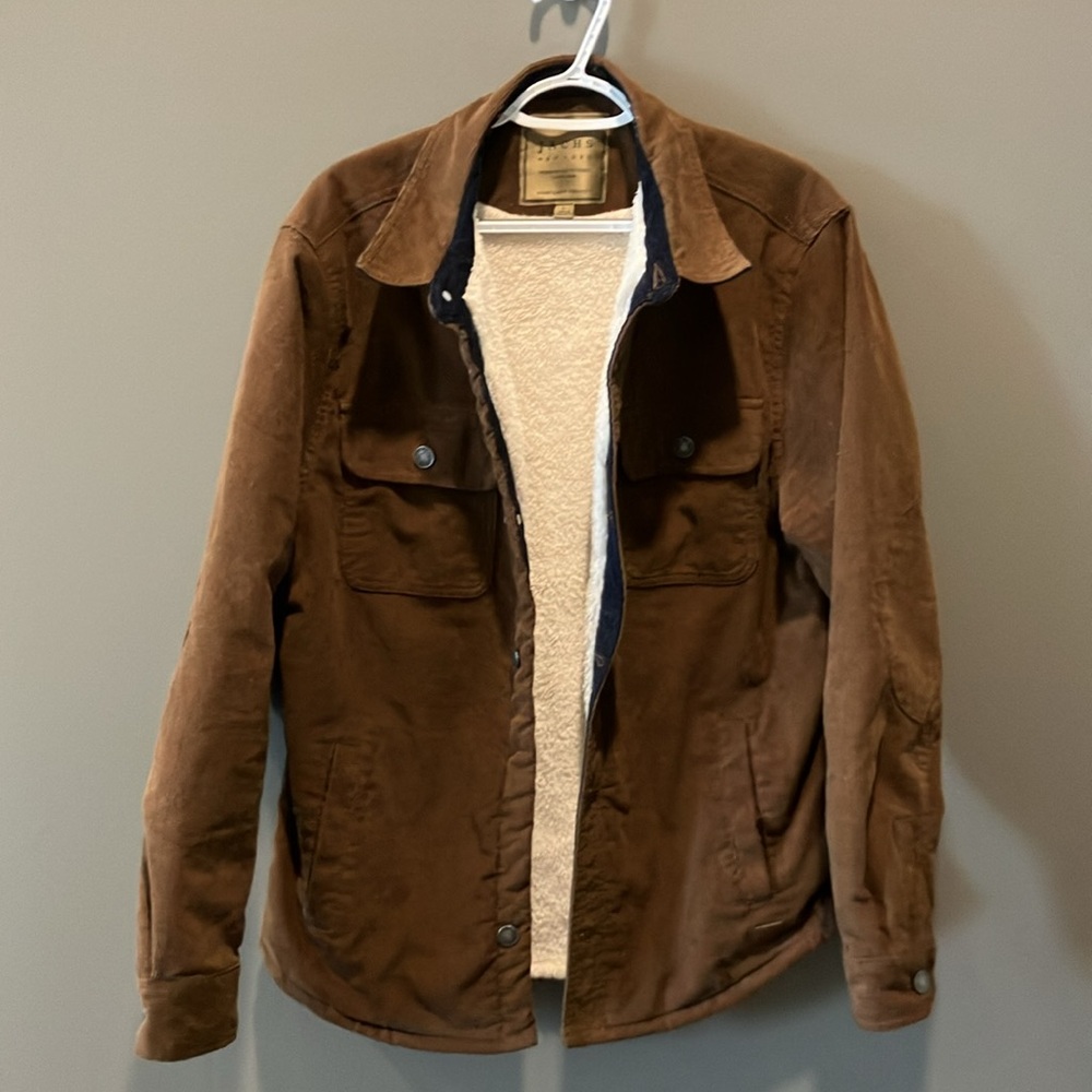 Jachs Brown Sherpa-Lined Trucker Corduroy Jacket